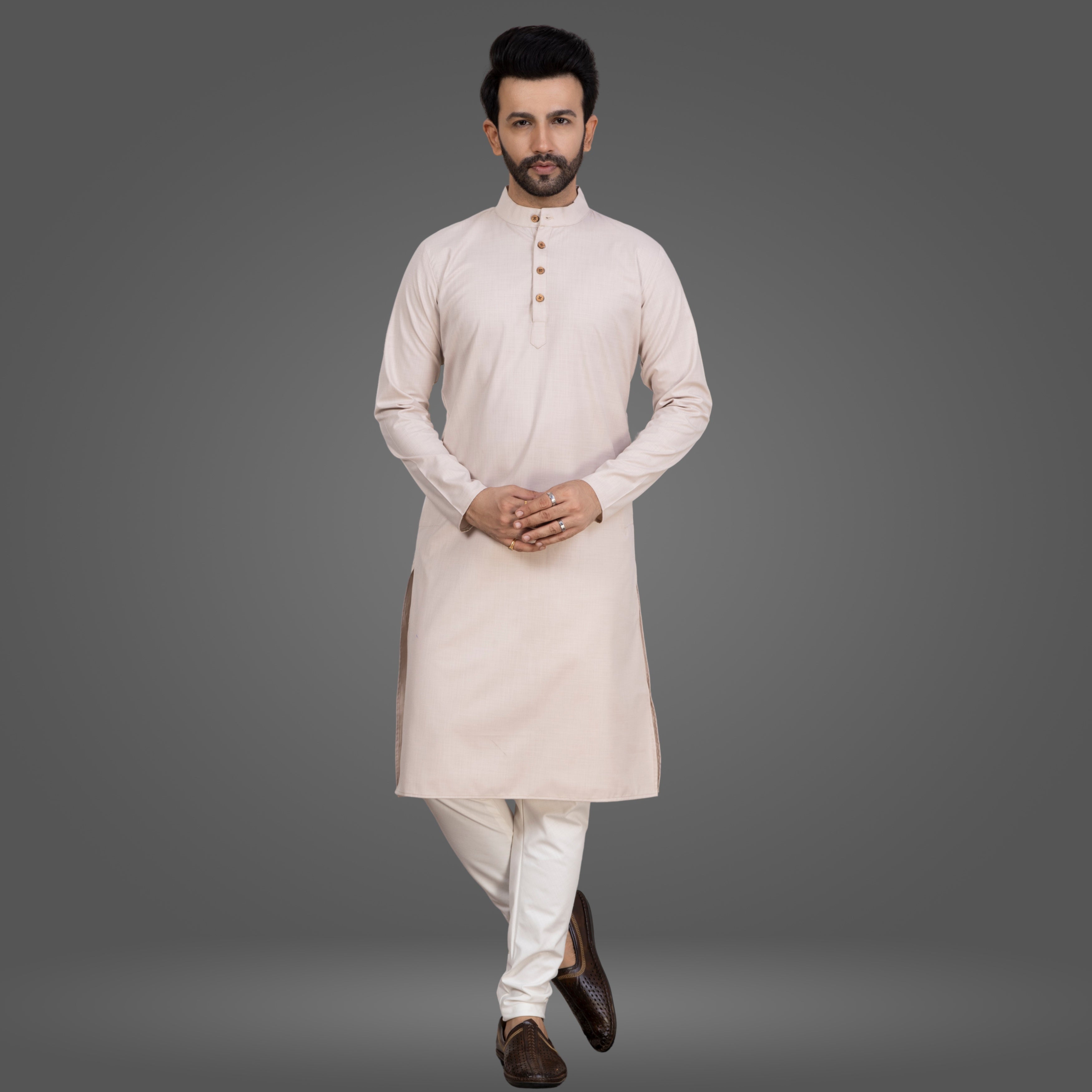 Nude Pink Premium Cotton Kurta Pajama