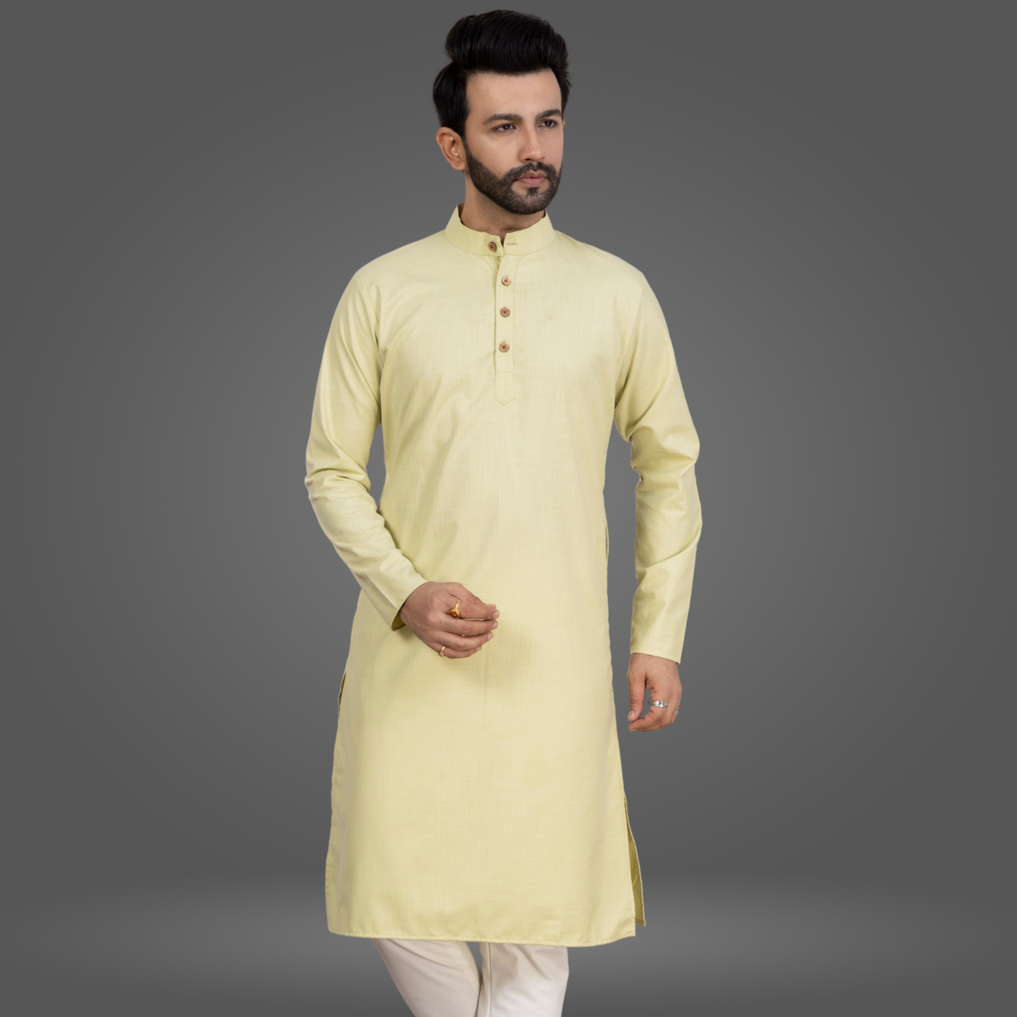 Lime Green Premium Cotton Kurta Pajama