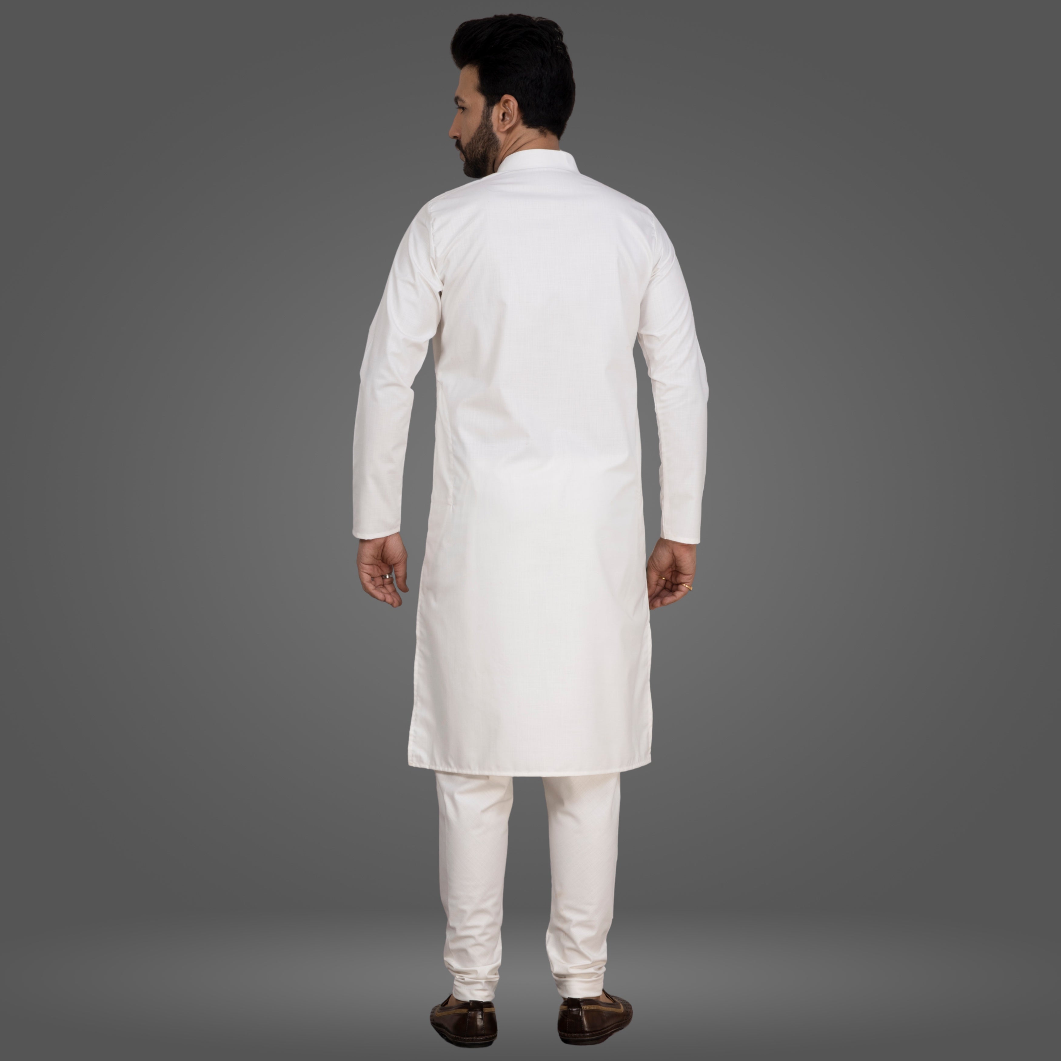 White Premium Cotton Kurta Pajama