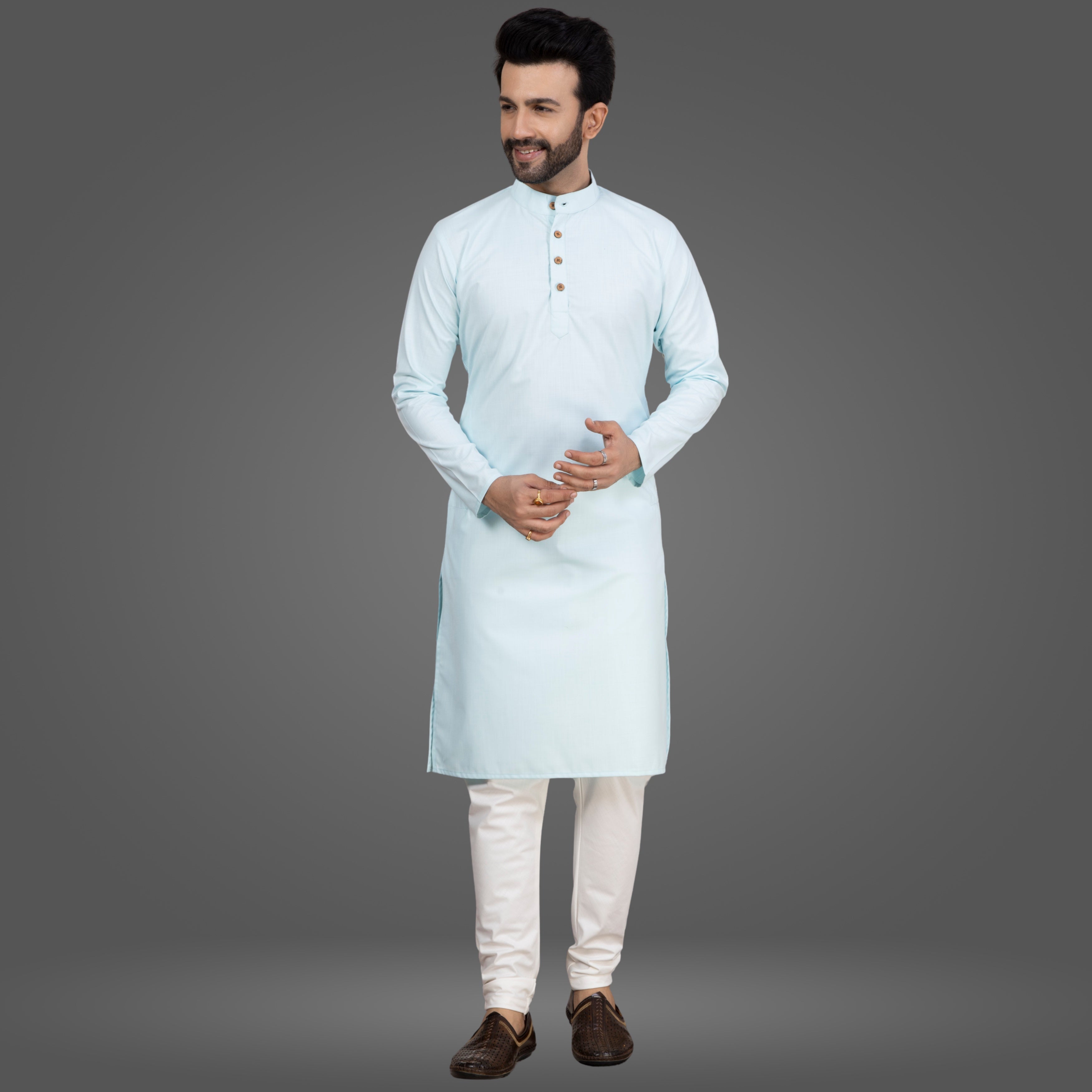 Frosted Mint Premium Cotton Kurta Pajama