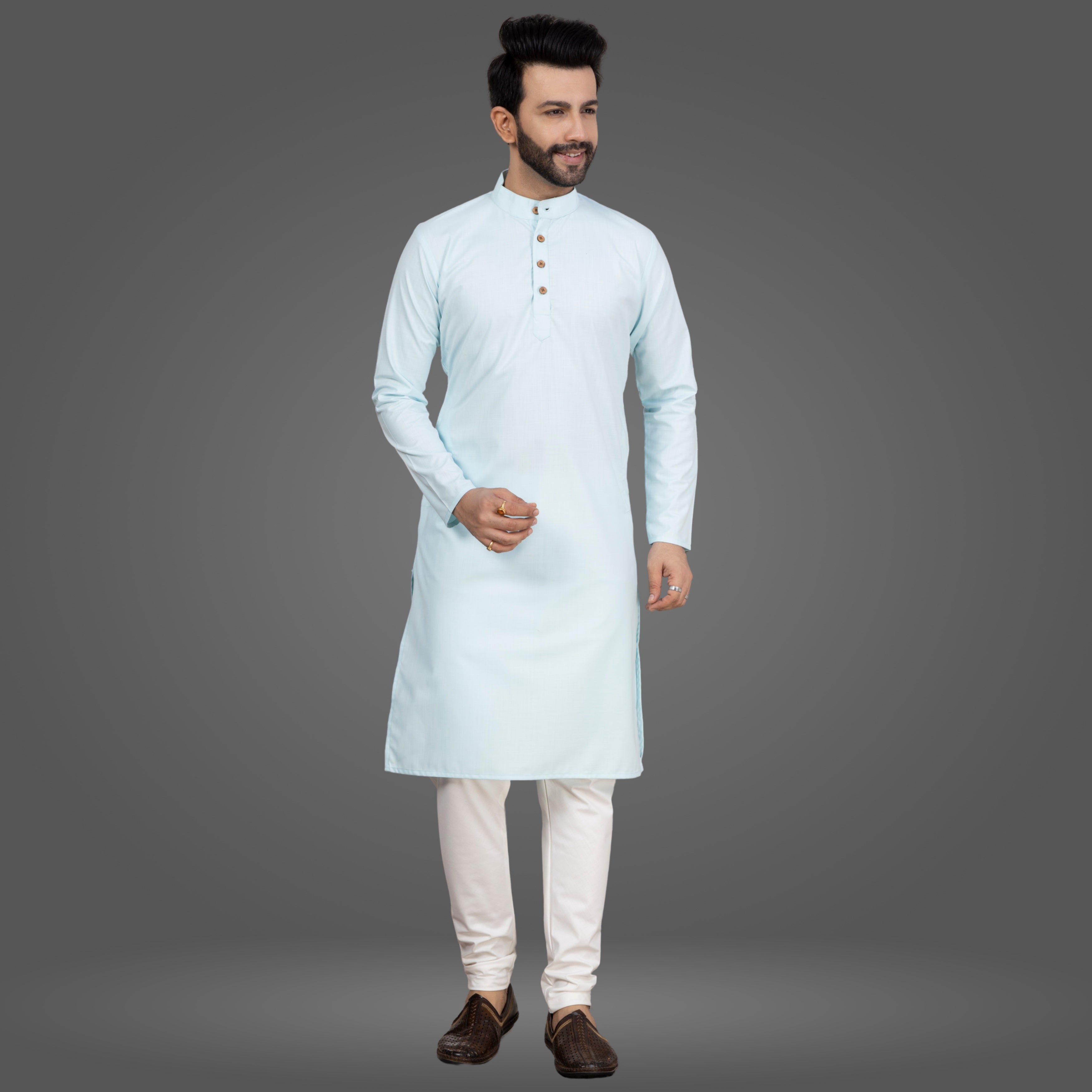 Sky Blue Premium Cotton Kurta Pajama