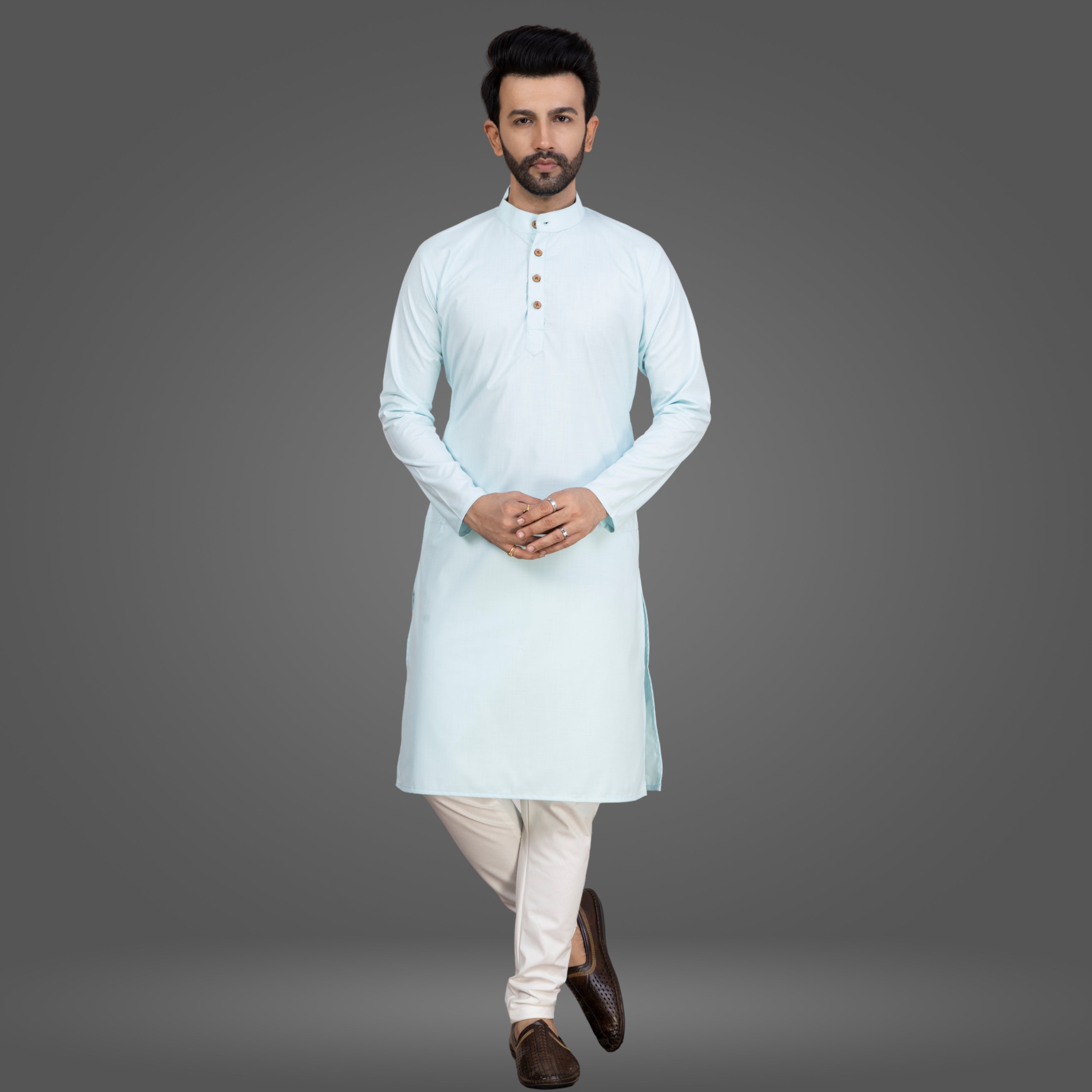 Sky Blue Premium Cotton Kurta Pajama