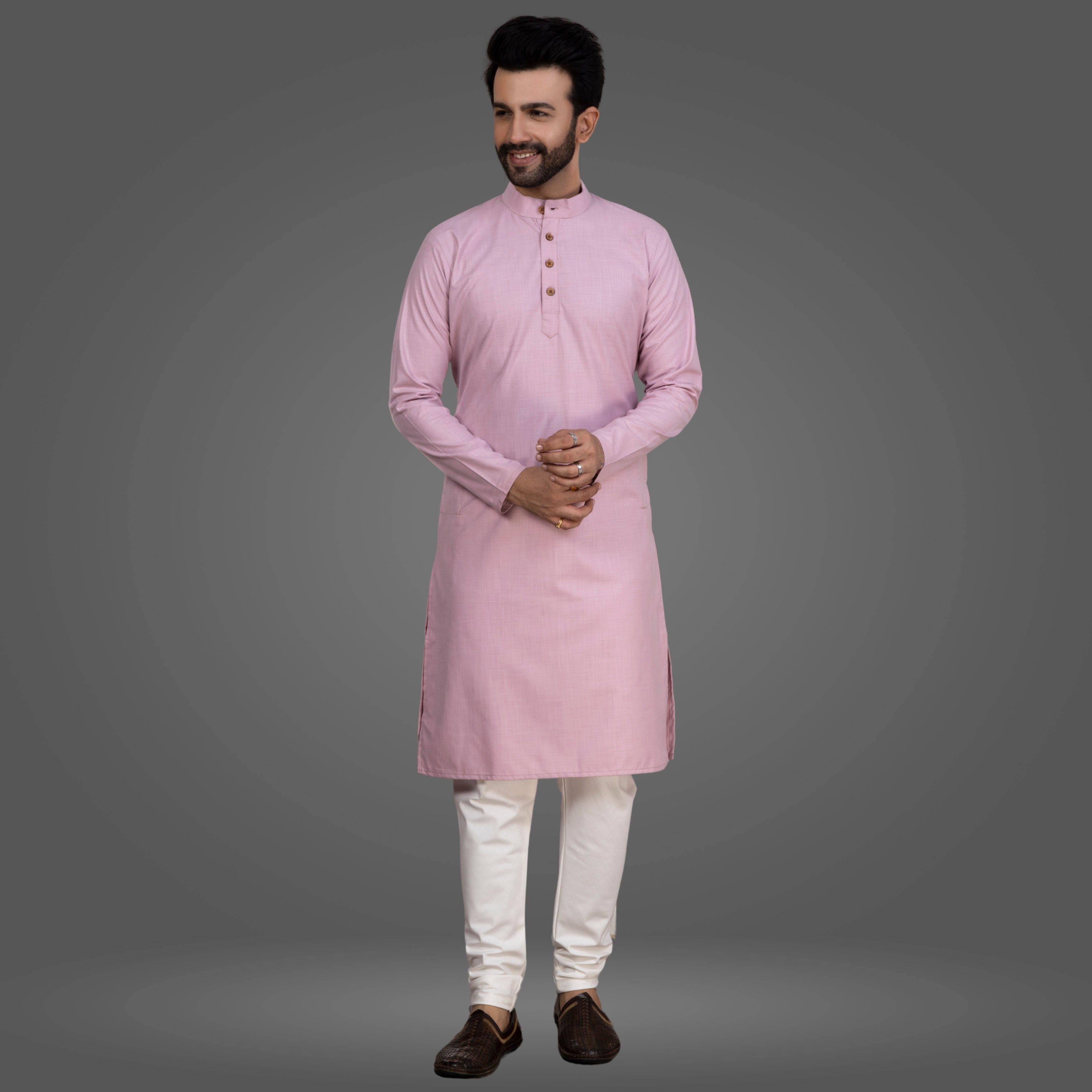 Onion pink Premium Cotton Kurta Pajama