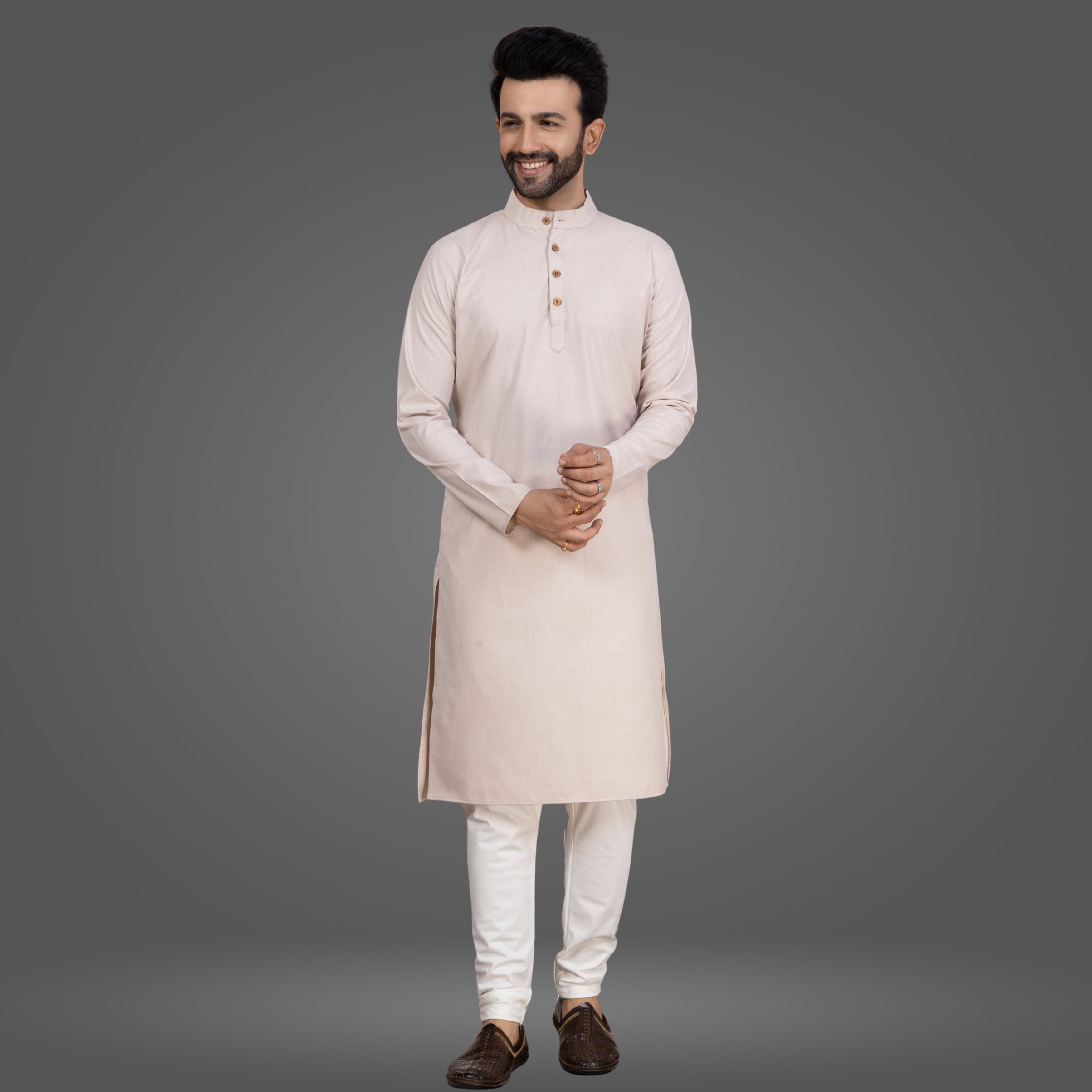 Nude Pink Premium Cotton Kurta Pajama