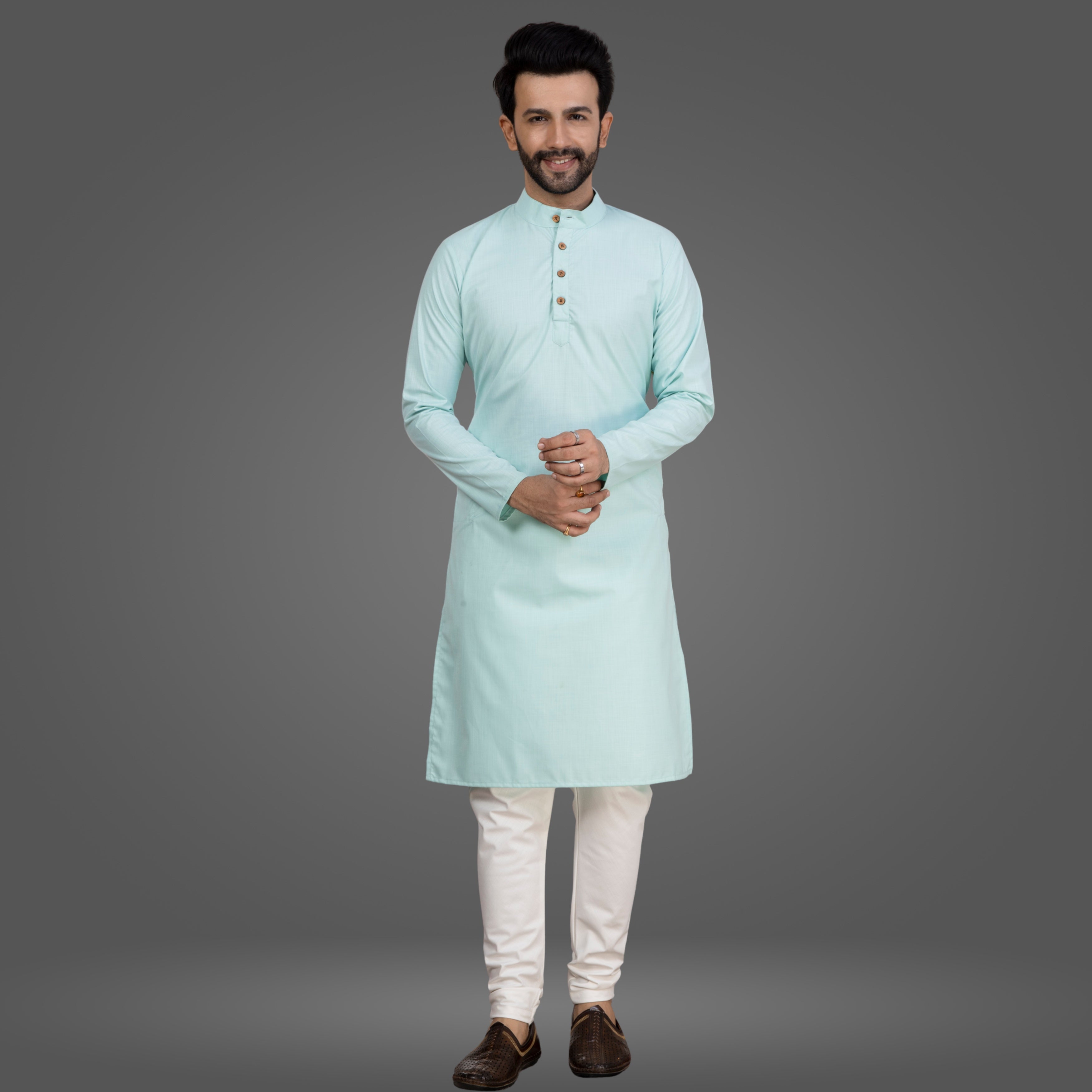 Mint green Premium Cotton Kurta Pajama