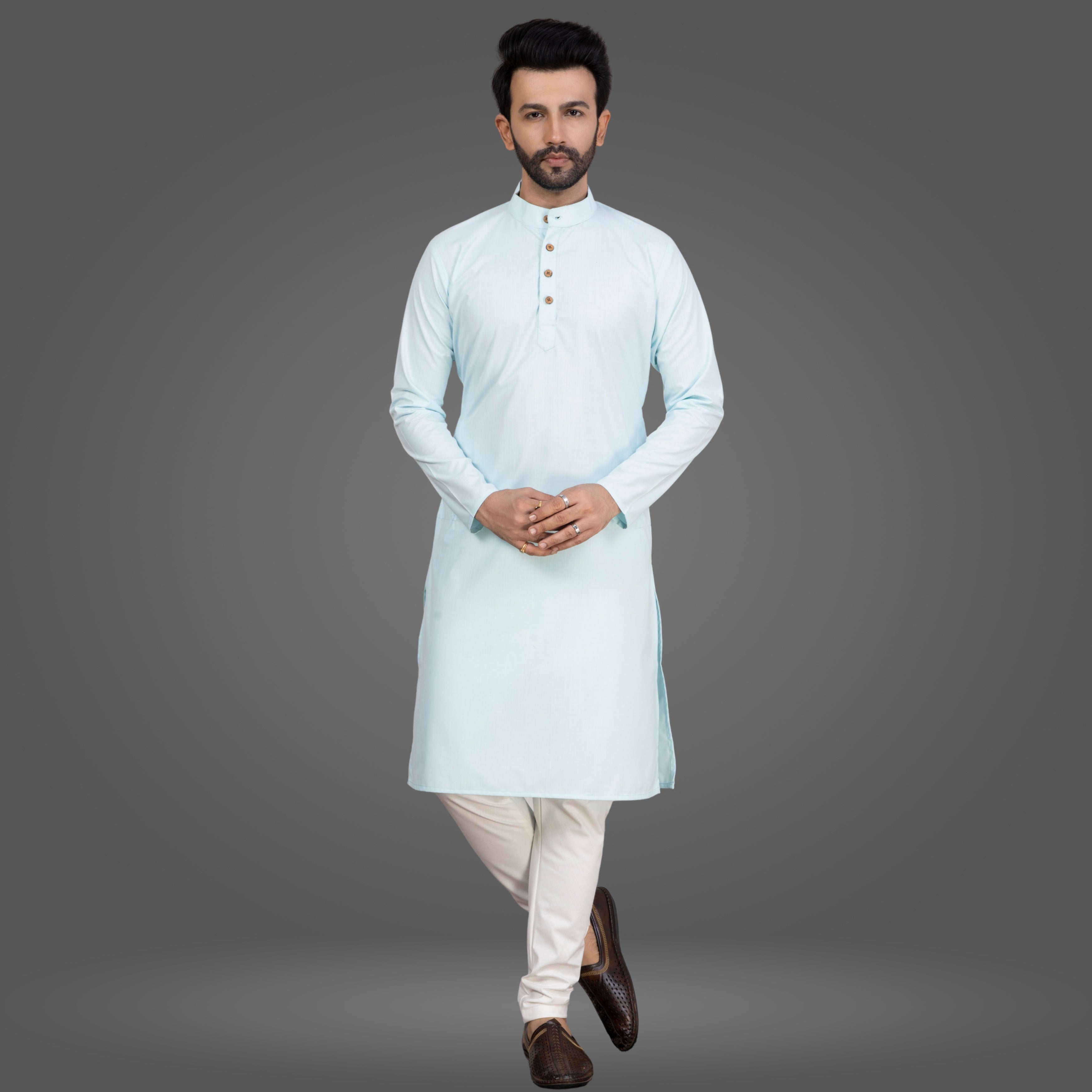 Frosted Mint Premium Cotton Kurta Pajama