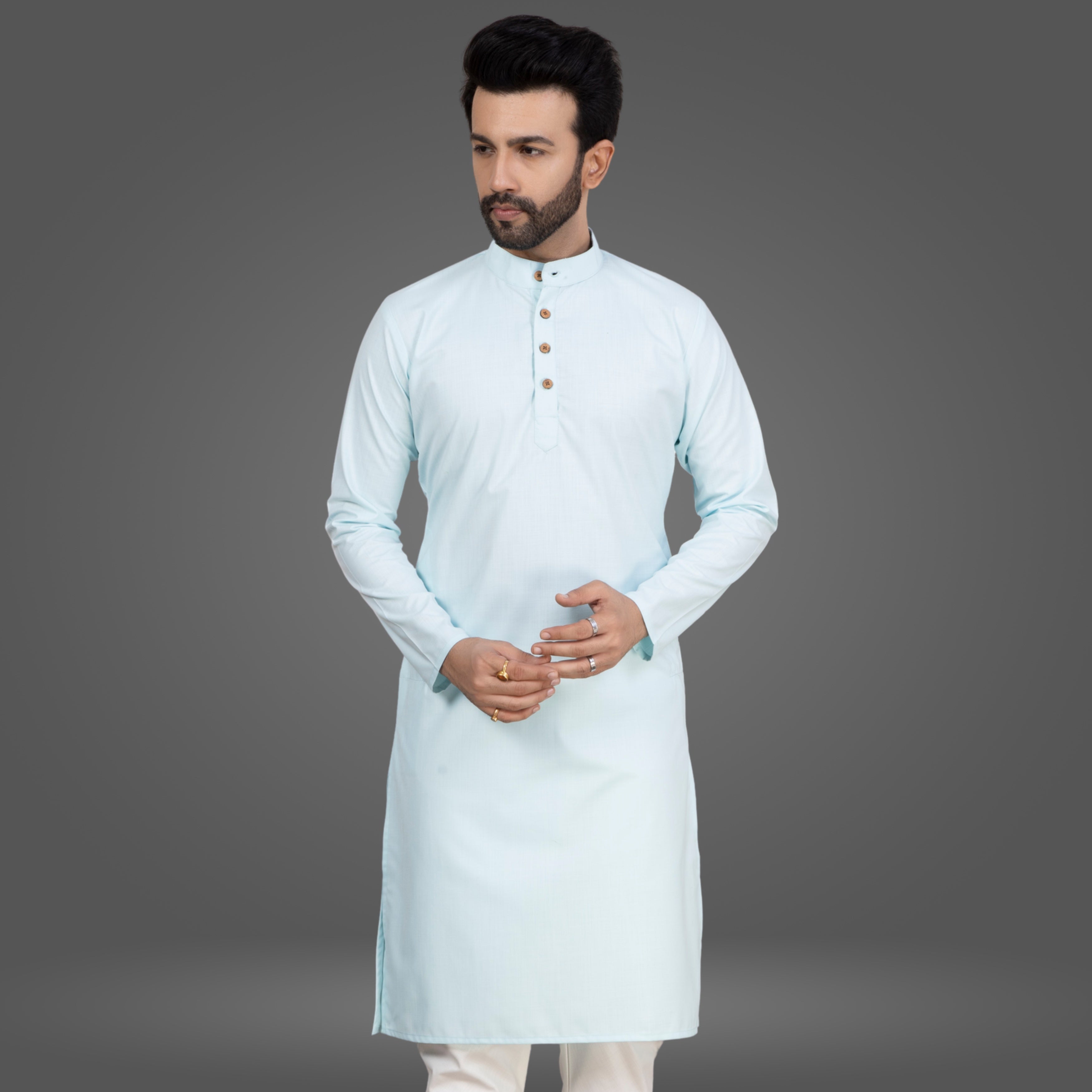 Sky Blue Premium Cotton Kurta Pajama