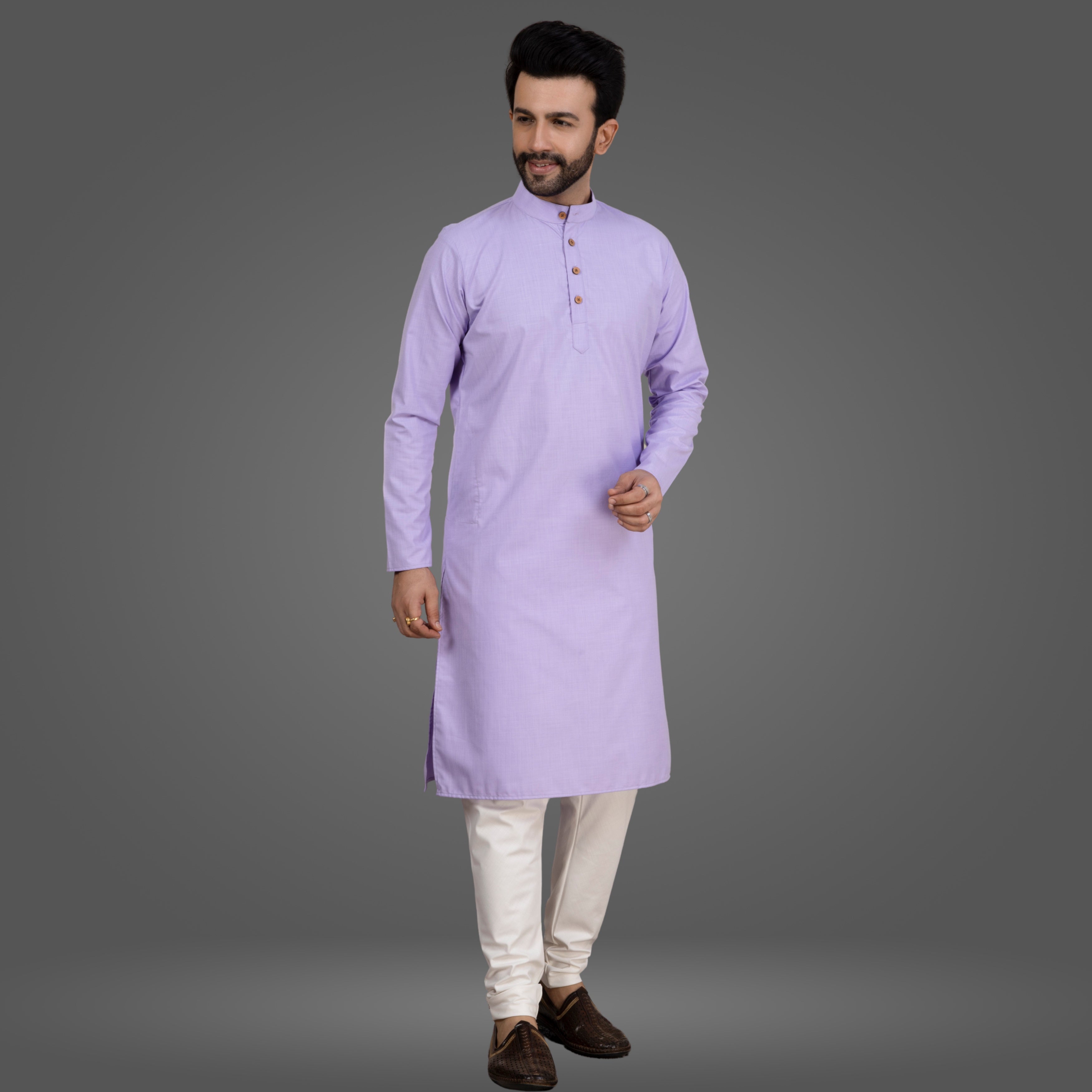 Lilac Premium Cotton Kurta Pajama
