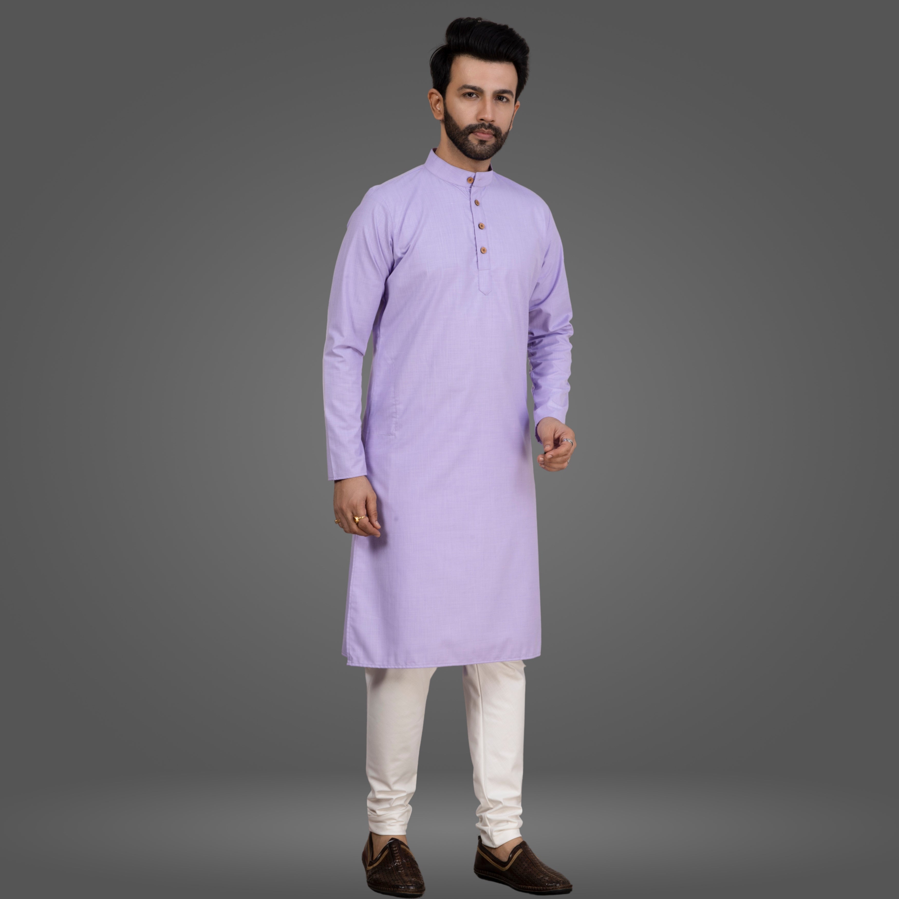 Lilac Premium Cotton Kurta Pajama