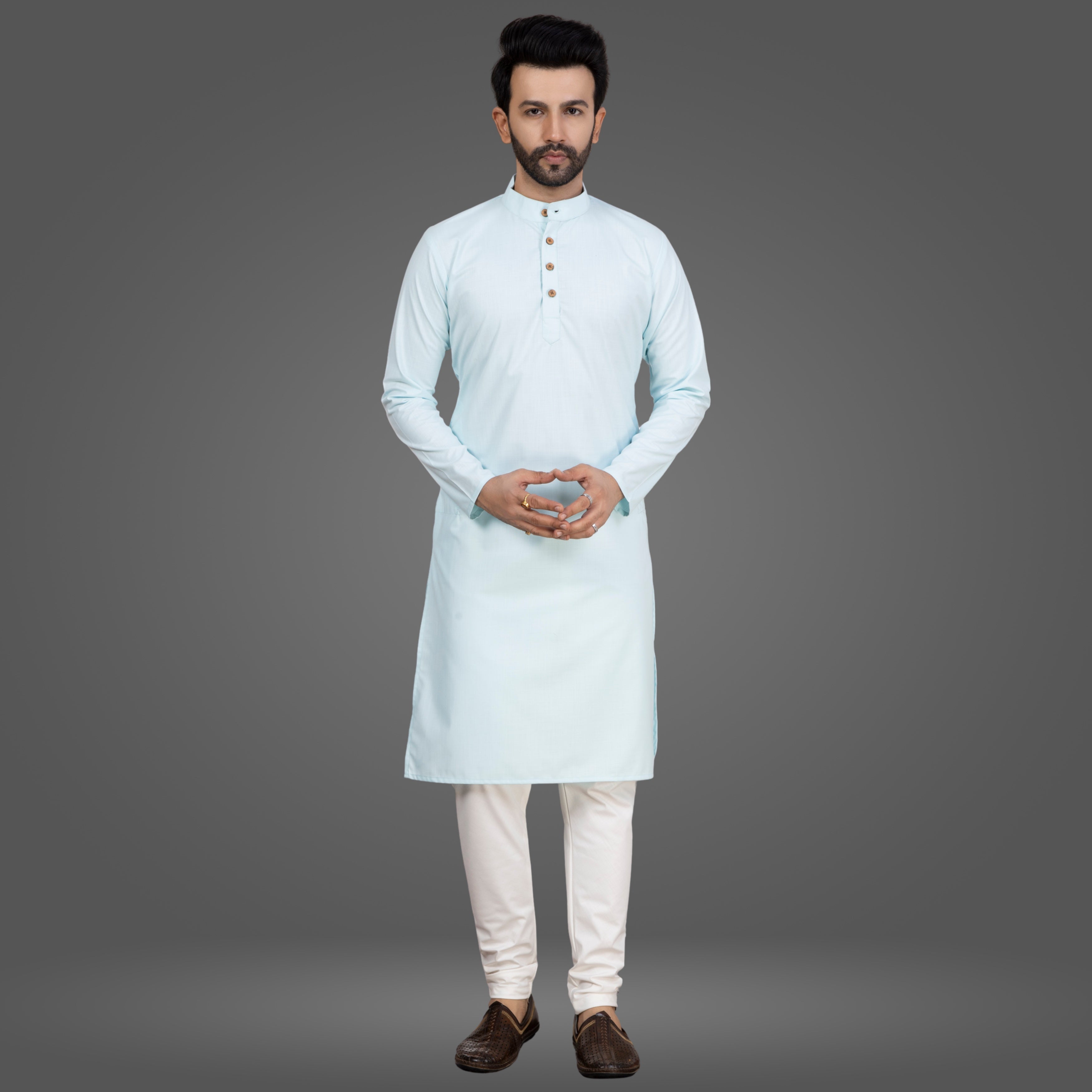 Sky Blue Premium Cotton Kurta Pajama