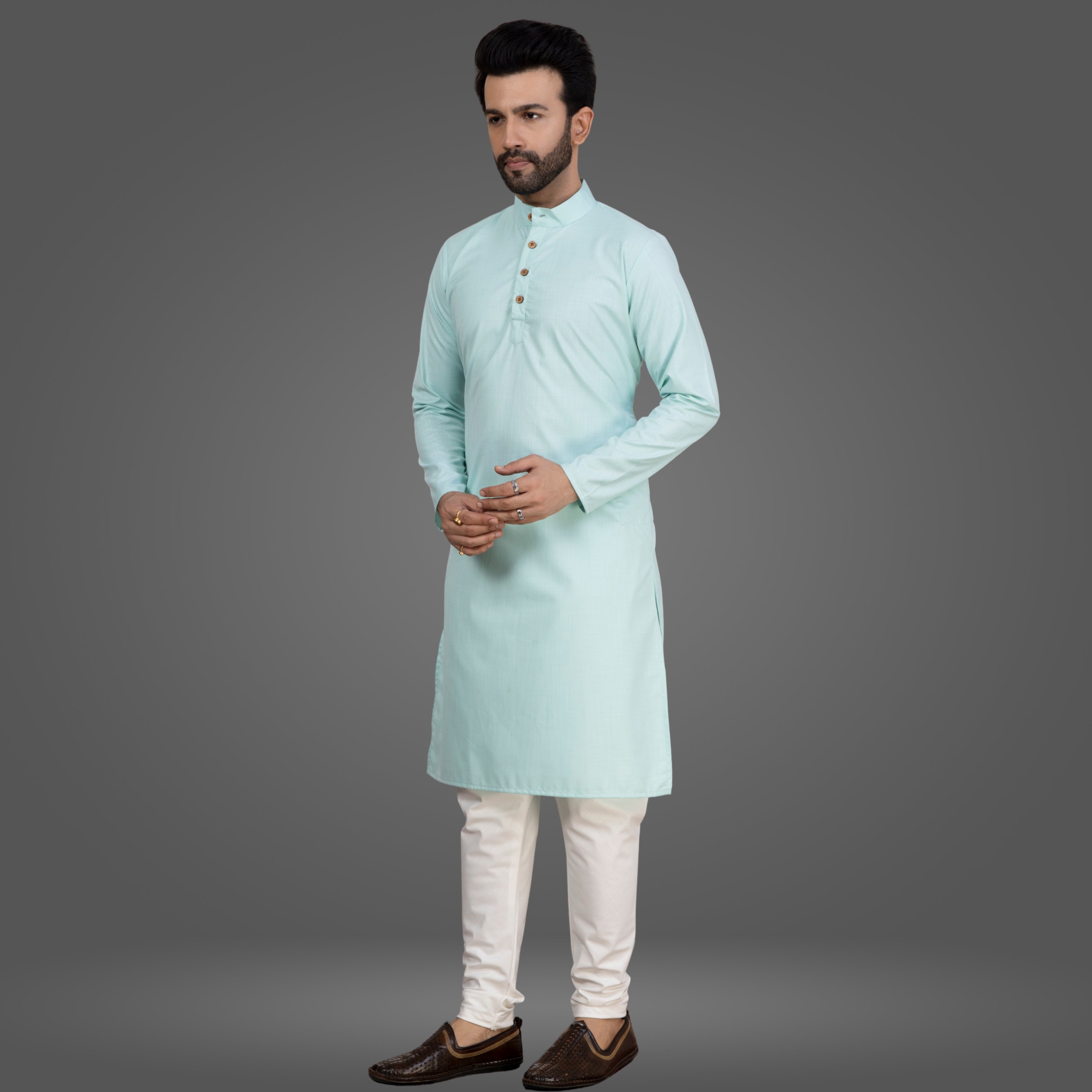 Mint green Premium Cotton Kurta Pajama