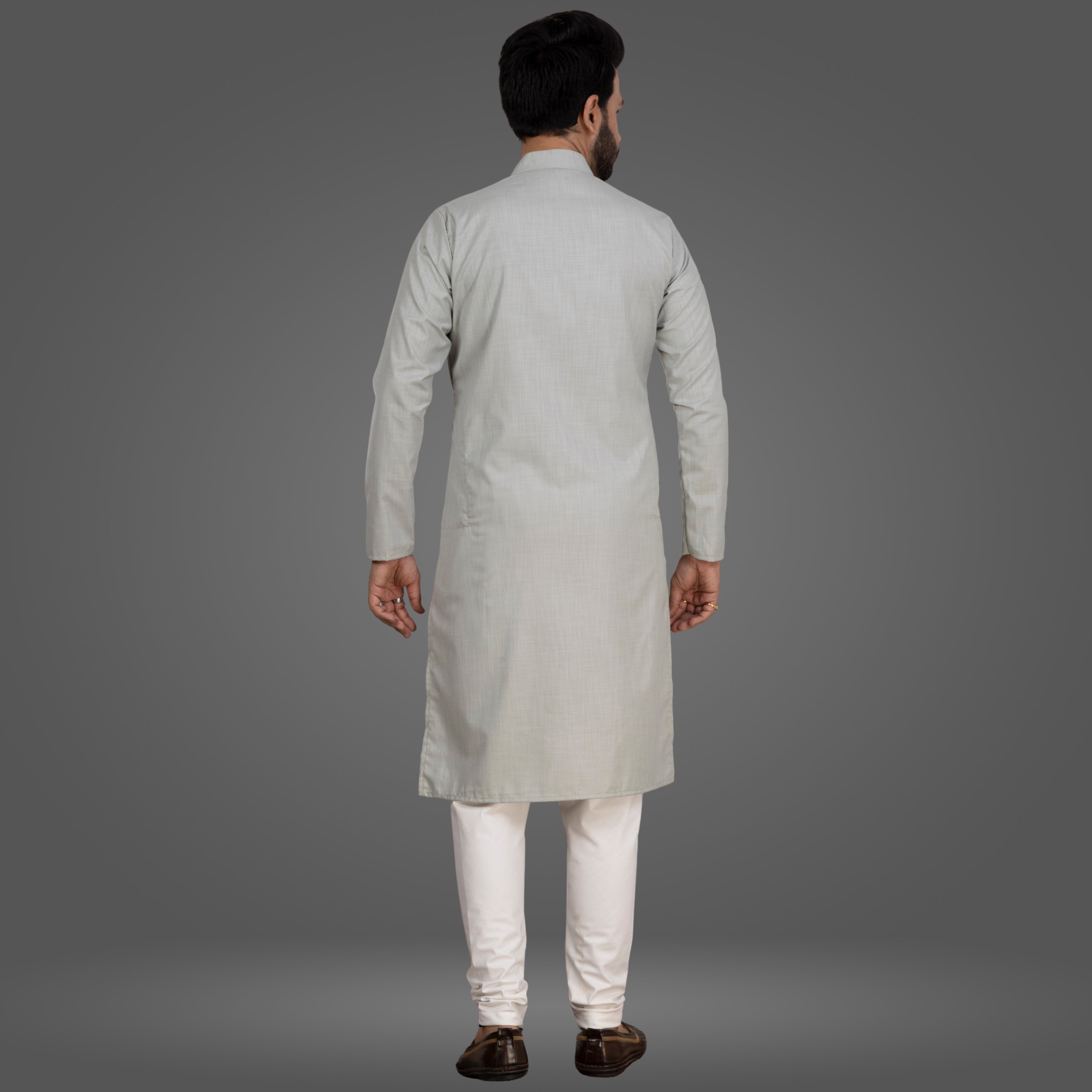 Light Grey Premium Cotton Kurta Pajama