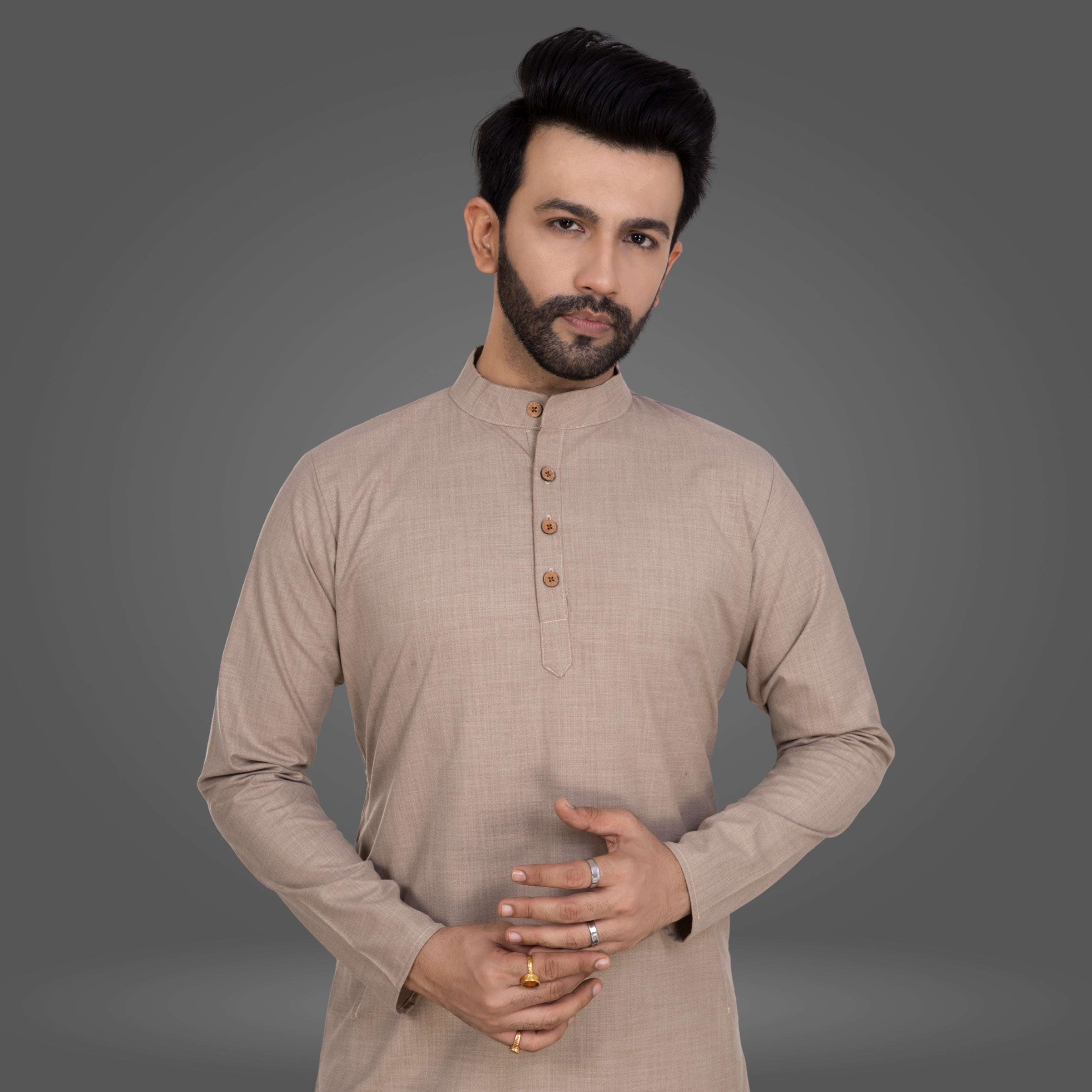 Light Brown Premium Cotton Kurta Pajama