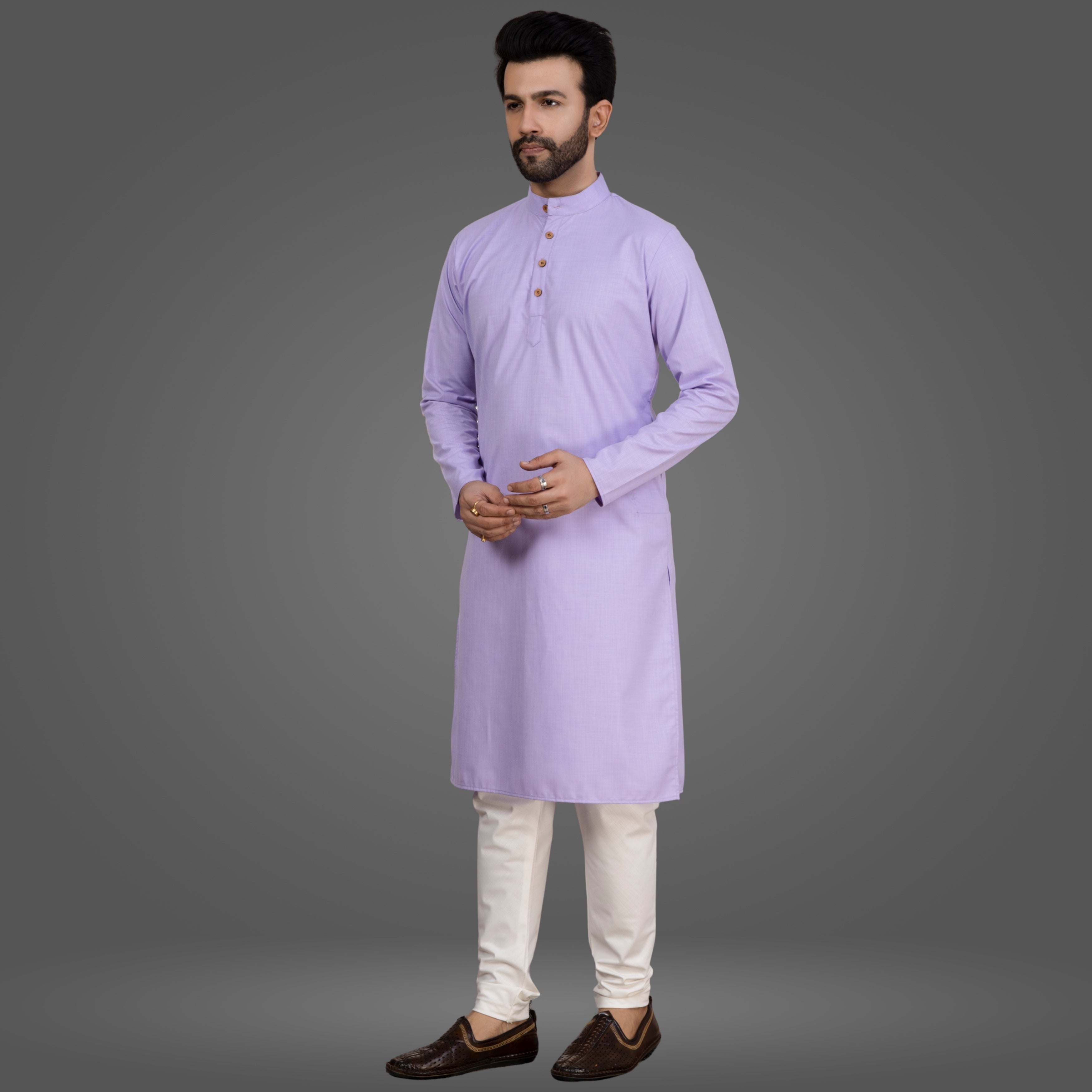 Lilac Premium Cotton Kurta Pajama