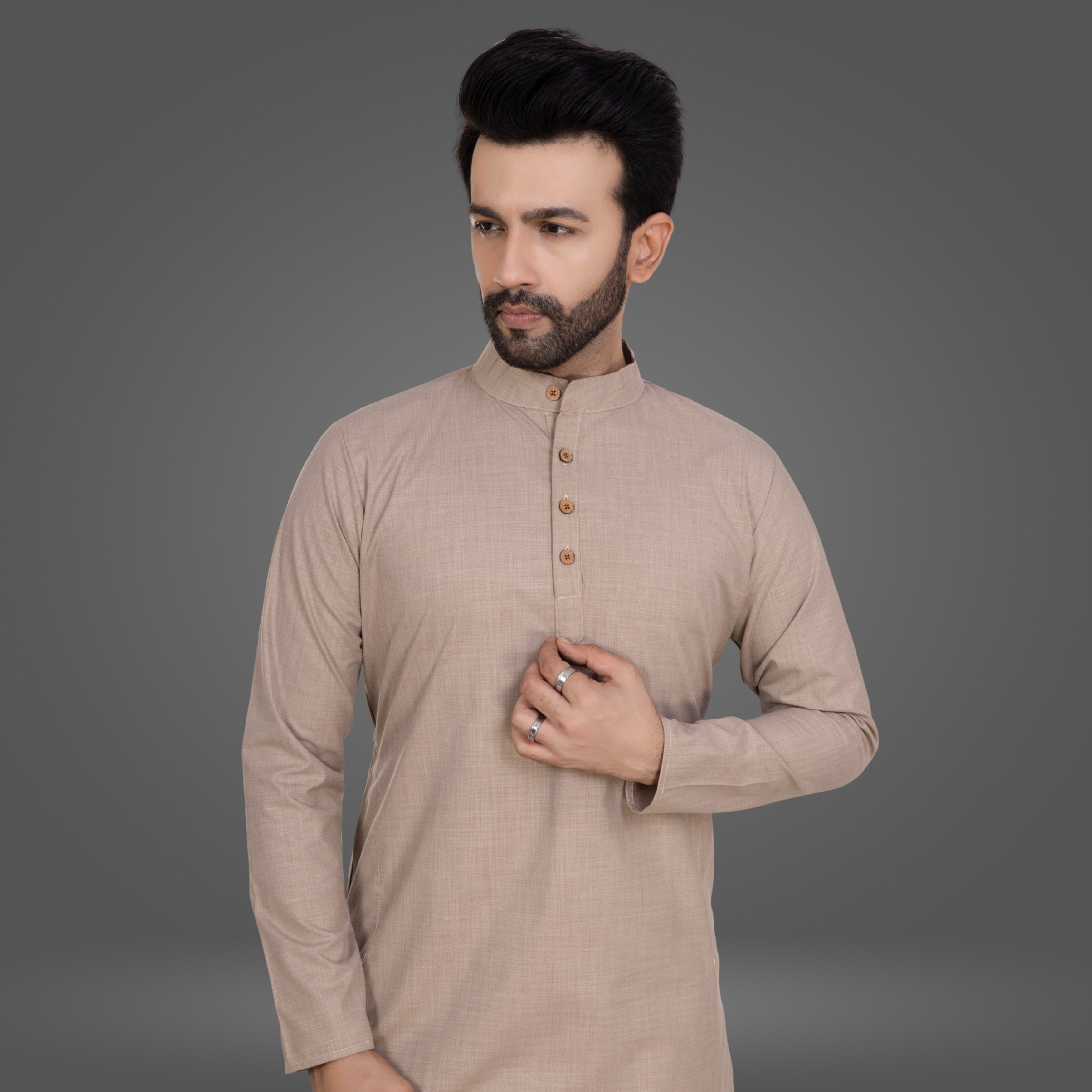 Light Brown Premium Cotton Kurta Pajama