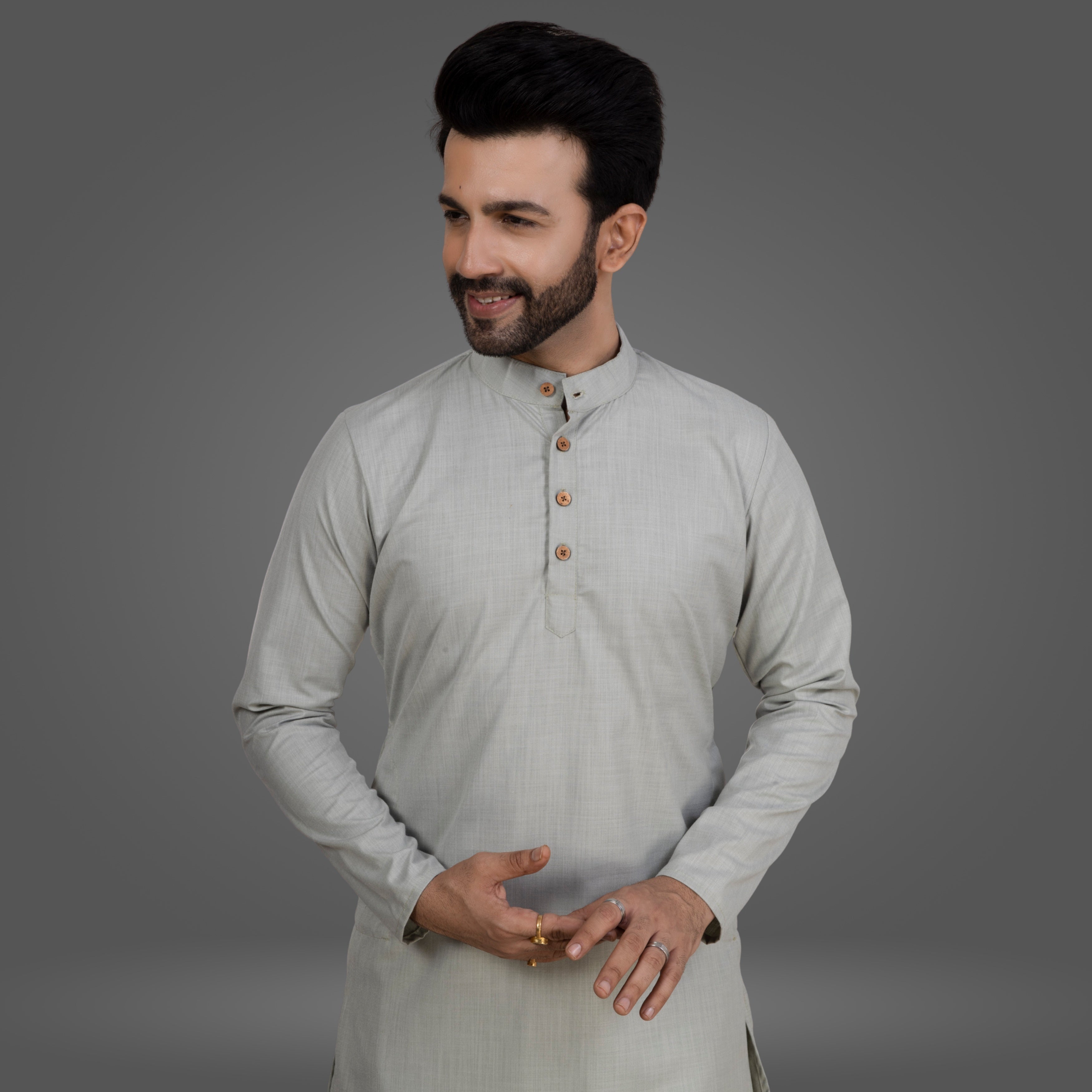 Light Grey Premium Cotton Kurta Pajama