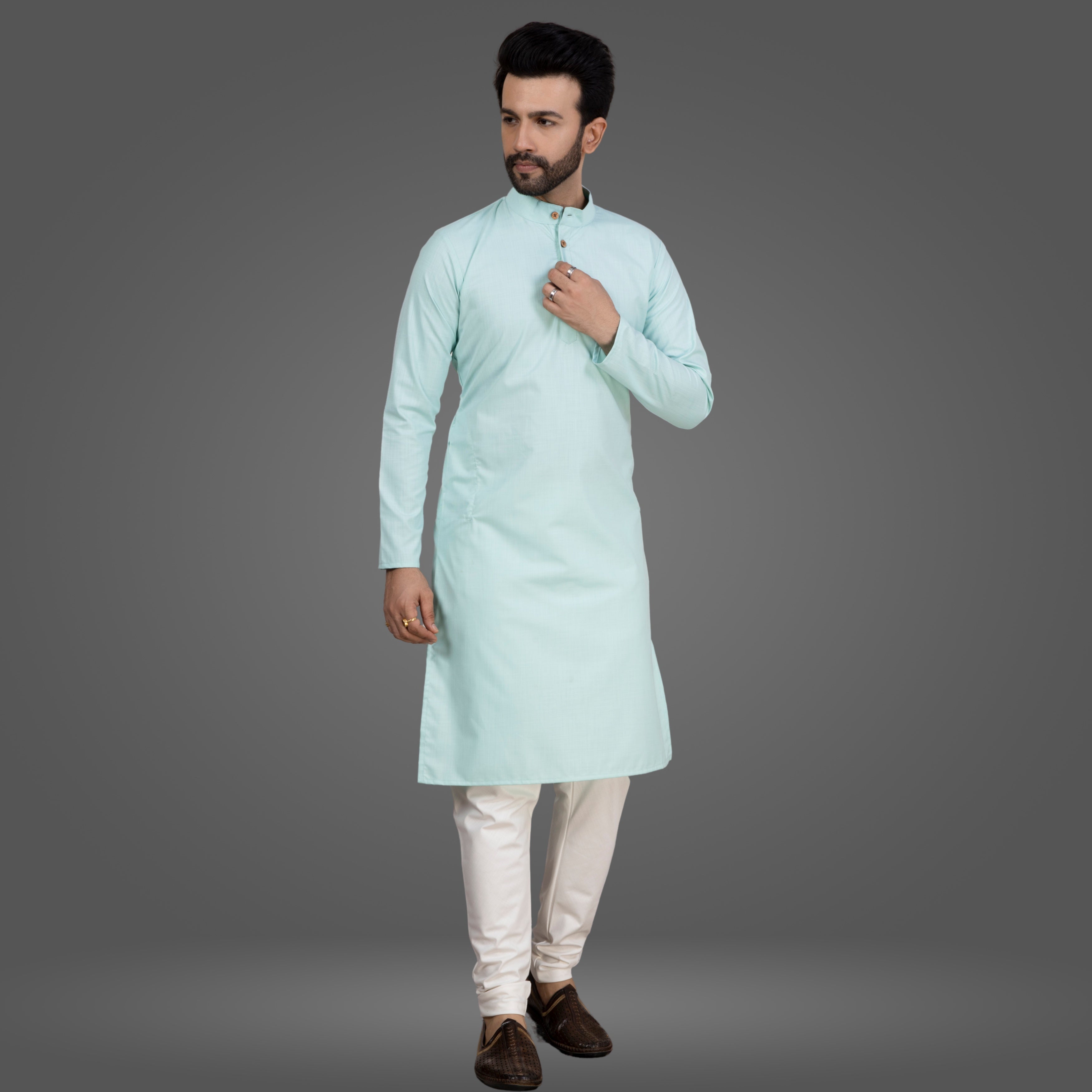 Mint green Premium Cotton Kurta Pajama