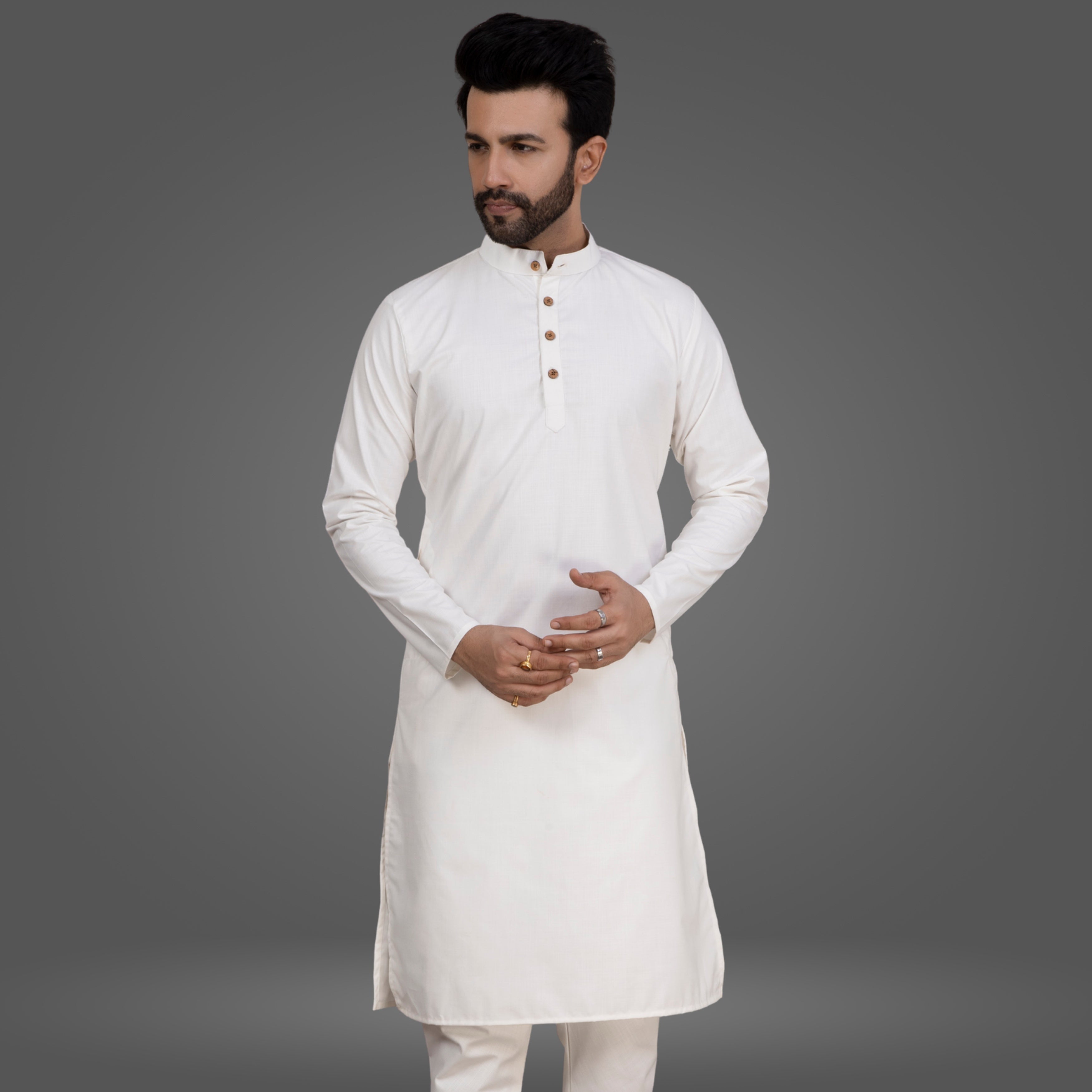 White Premium Cotton Kurta Pajama